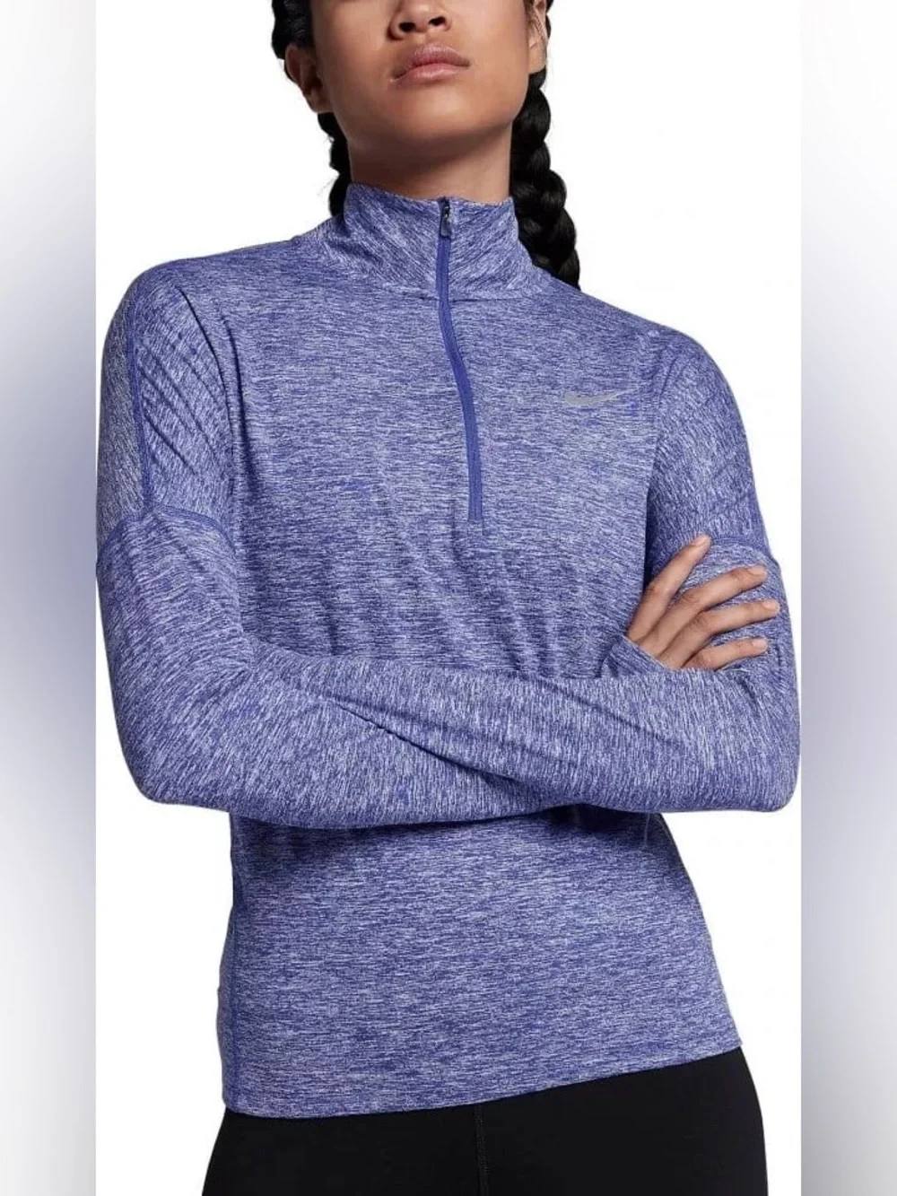 💜💙 Nike Women’s Heathered Purple/Blue Quarter-Zip Dri-FIT Top 💙💜